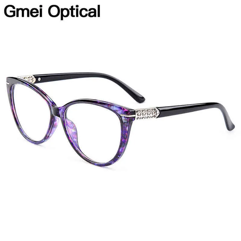 Gmei Óptico Urltra-Light TR90 Estilo de ojo de gato Mujeres Gafas ópticas Monturas Gafas ópticas Montura para mujeres Gafas para miopía M1697 211213