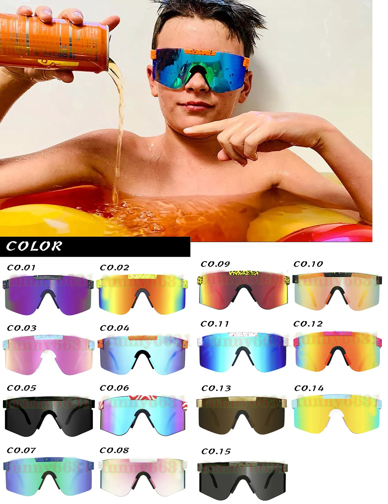 Summer Fashion Man Tr90 Sungass Double larges lunettes de miroir polarisées Polarisation Lens Cycling Glasse 15colo Lunets de vent extérieur Sports ultra-légers