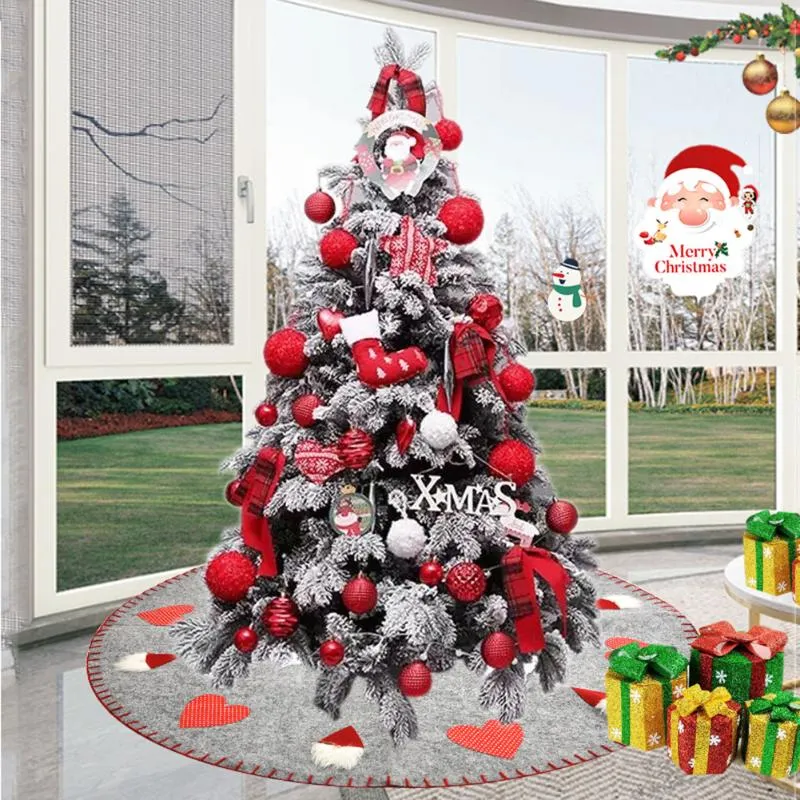 Christmas Decorations Tree Skirts Round Cushion Linen Carpet Outdoor Blankets Apron Xmas Bottom Decoration Party Supply