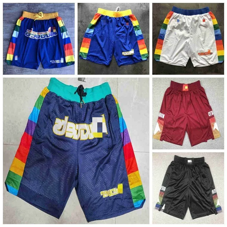 Mens Stitched Just Don Basketball Shorts Denver15 Authentic Jokic Jamal Murray 27 Dikembe