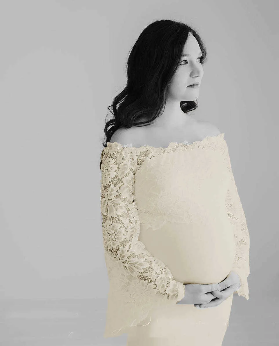 Fancy Lace Coat Maternity Dresses Photography Props Sexy Maternity Clothes Maxi Gown For Photo Shoots Women Pregnancy Dress M-XL (9)