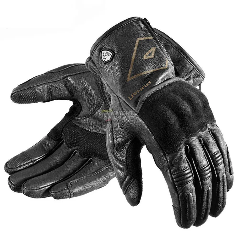 Motorcykelhandskar Män Läder Guantes Moto Vattentät Anti-Drop Touch Screen Motorbike riddar Gloves Moto Motocross Handskar H1022