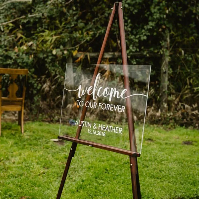 Party Decoration Welcome Wedding Sign Clear Acrylic Personalized Modern Aangepaste borden Toegangsraad