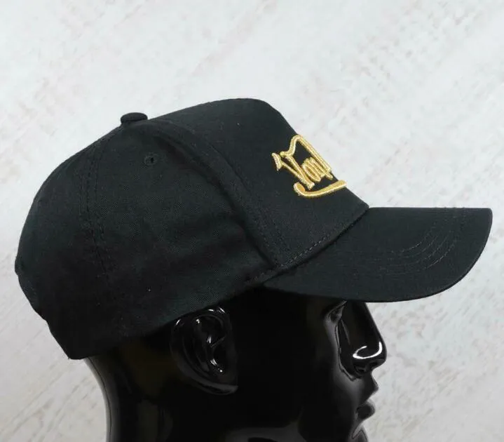 Mens women  3D Embroidered Cap Black/Gold