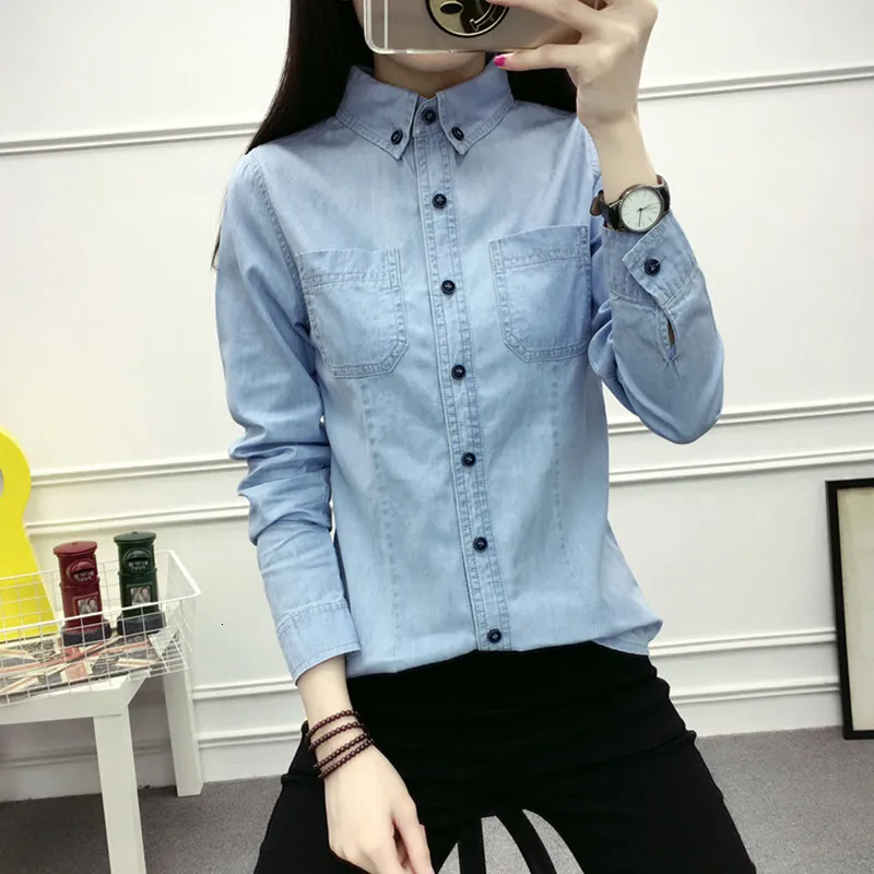 Womens & Shirts Jean Shirt Woman Long Sleeve For Women Tops Lady Casual Clothing Blusa Camisa Jeans Feminina 5P6T From Trendyamoy168, $34.43 DHgate.Com