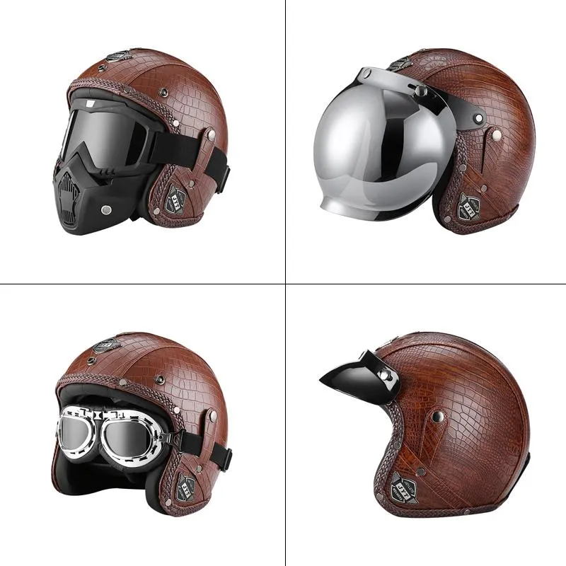JYT PU Leather Motorcycle Helmets Nearby Vintage Summer Riding Retro  Motocross Bobber With Face Shied Design And Chopper Style From Korea From  Wondenone, $48.04