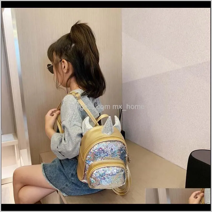 kids backpack children and girls unicorns color-changing sequins school bag personality backpacks children`s love gifts