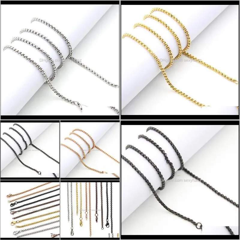 Wholesale chains! 18``,20``,24``,28``,32`` square rolo chain Stainless steel floating locket chains 2.6mm width necklace chain