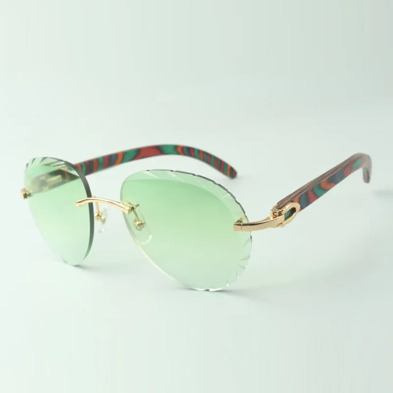 Squisiti occhiali da sole classici 3524027 con aste in legno di pavone naturale, dimensioni: 18-135 mm
