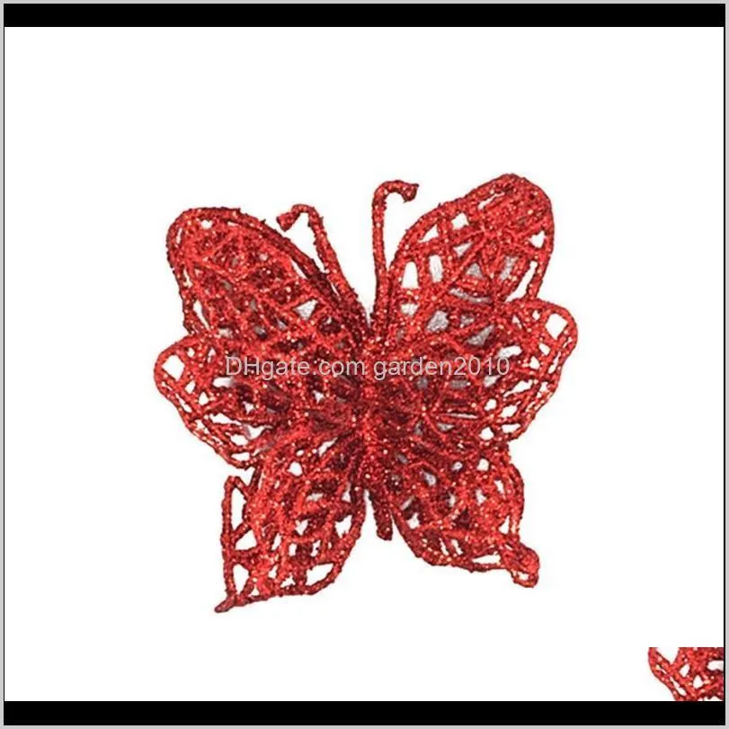 6 pcs christmas butterfly decorations 3d christmas tree ornaments wedding party decorations crafts gift for child 11.11