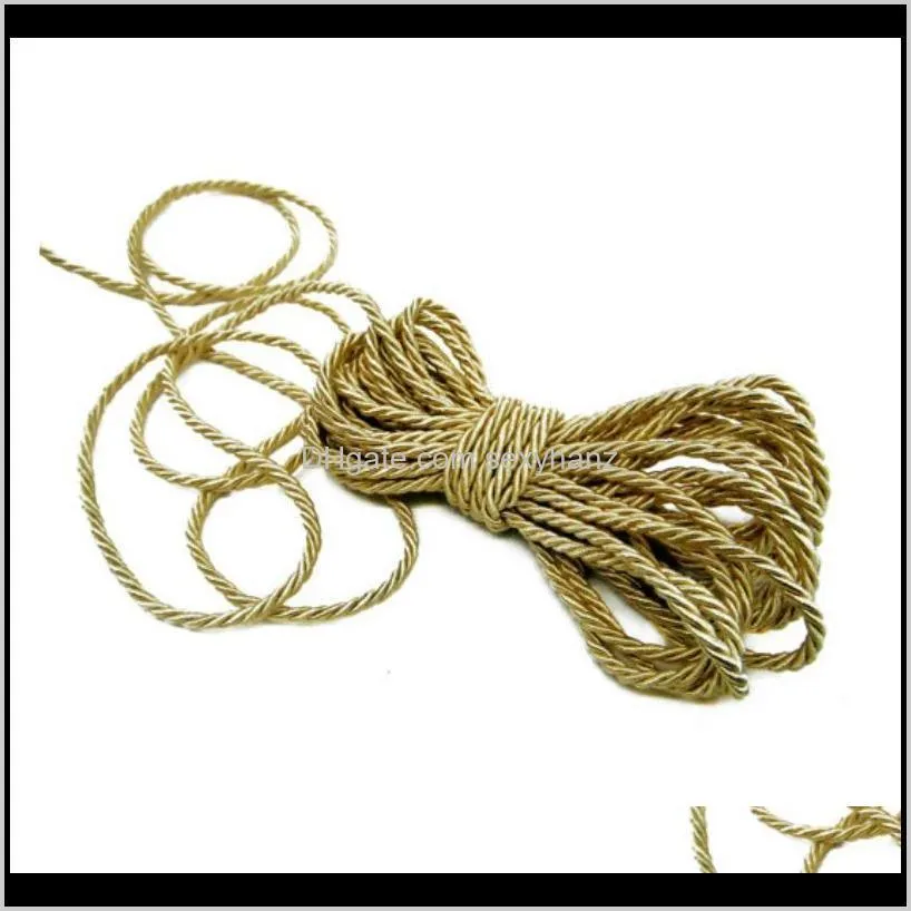 zerzeemooy diy cord jewelry findings 3mm solid color 3 braided cord thread decorative twisted satin polyester twine string 10y1