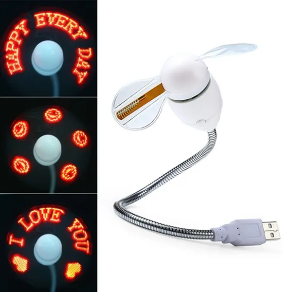 Programmable Flashing Message USB LED Fan with Metal and Plastic ...