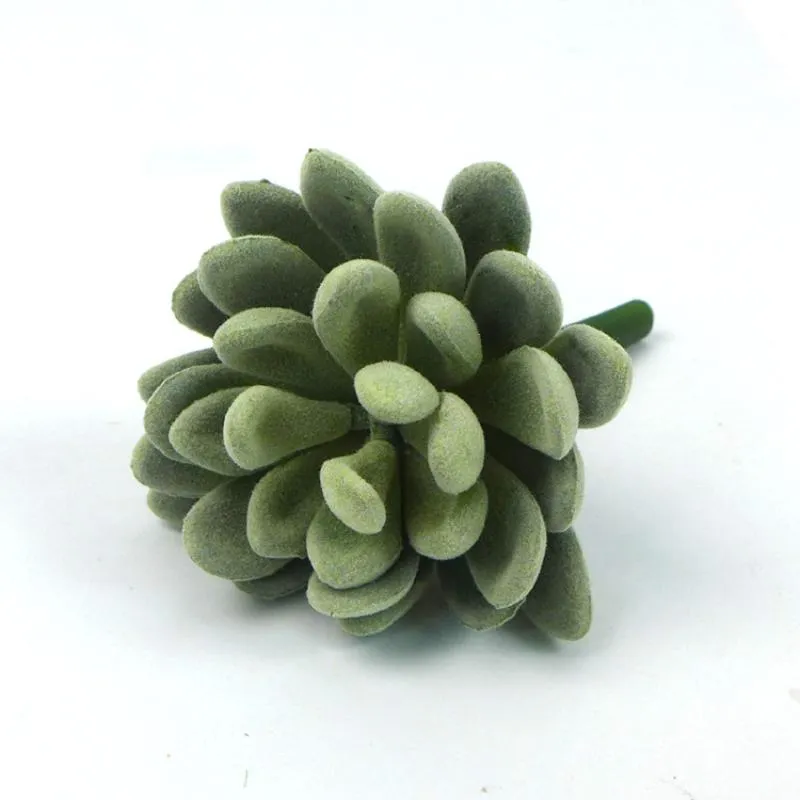 Couronnes De Fleurs Décoratives Simple Simulation En Plastique Plante Succulente Gemme Poilue Lotus Vert Bouteille Fleur Maison Intérieur Bureau Décoration S