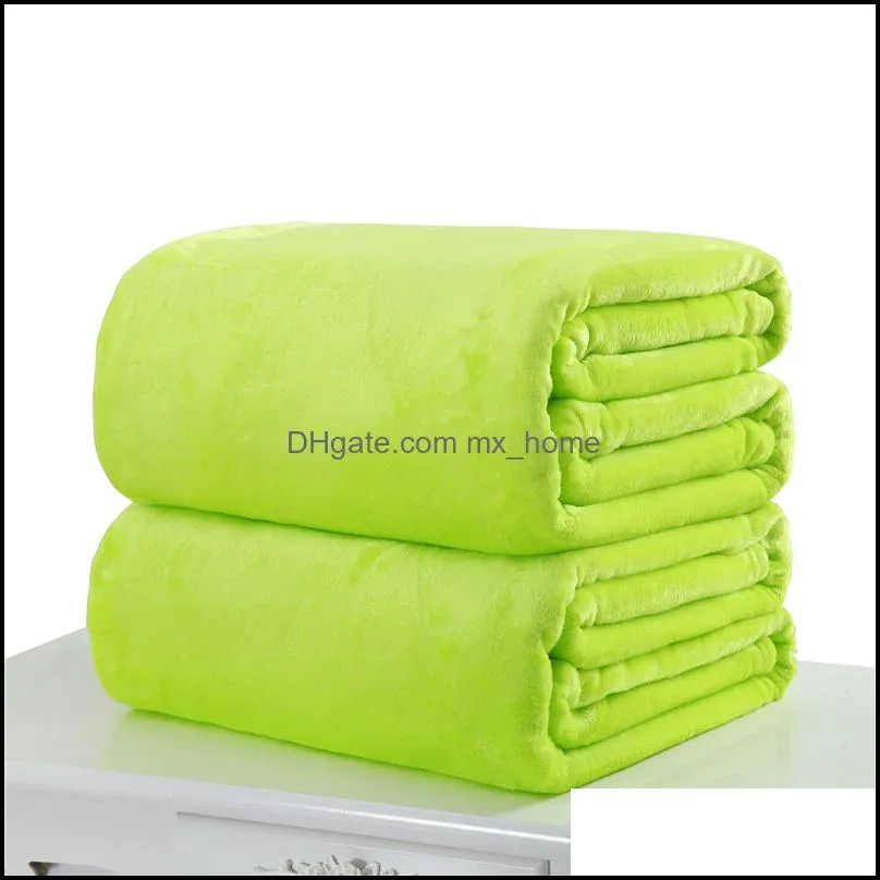 Wholesale- 10 Solid Flannel Blanket Sofa/bedding Throws Soft Plaids Polyester Spring/Autumn Warm Flat Sheet