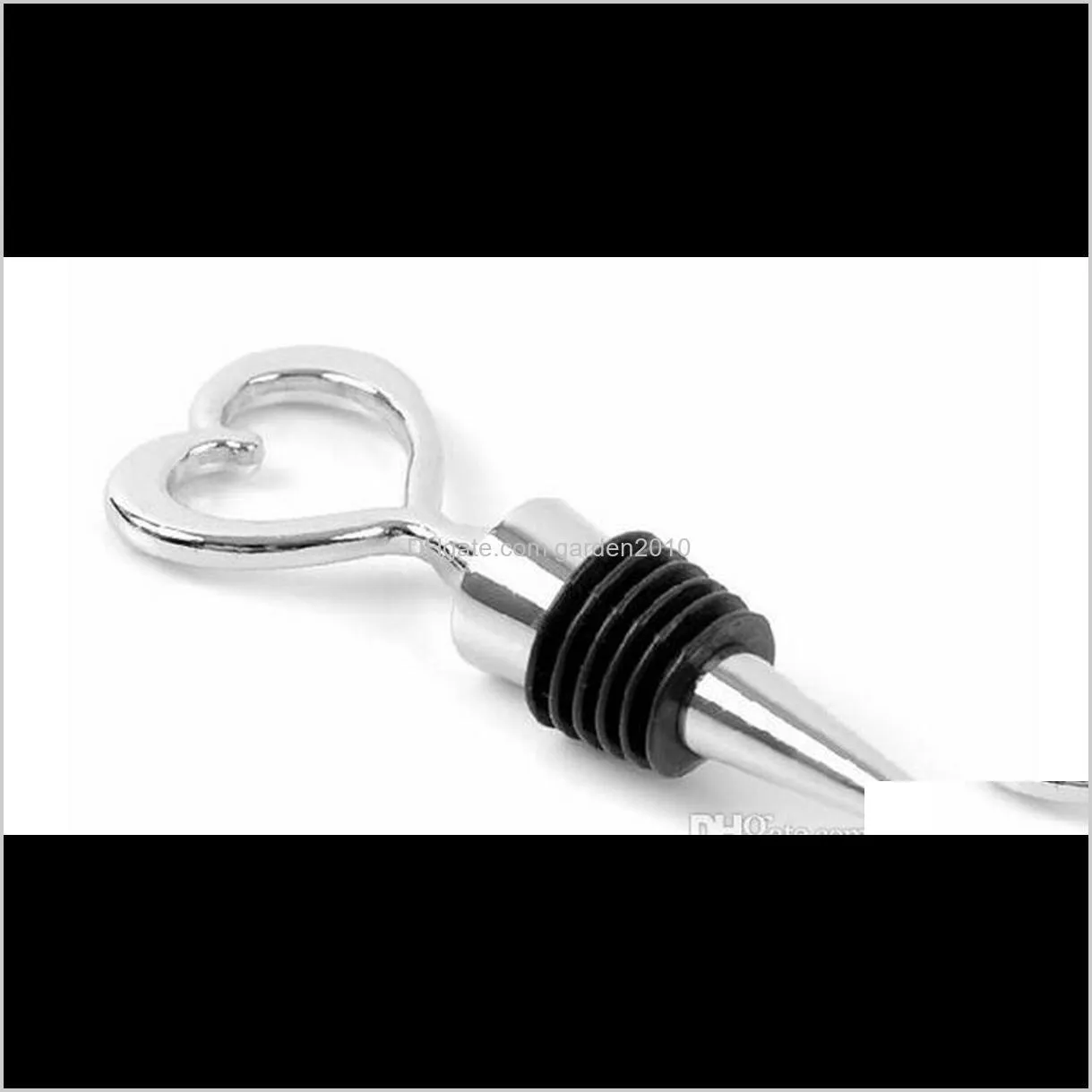 heart shaped wine bottle stopper twist wedding favor gifts new arrival wine bottle stopper bar tools silver color with retail package