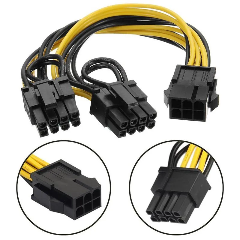2021 6PIN до двойного 8PIN кабеля 8 PIN-код PCI Express до 2 х PCIE 8 (6 + 2) штифт женской графики видеокарта PCI-E VGA Splitter HUB кабель питания