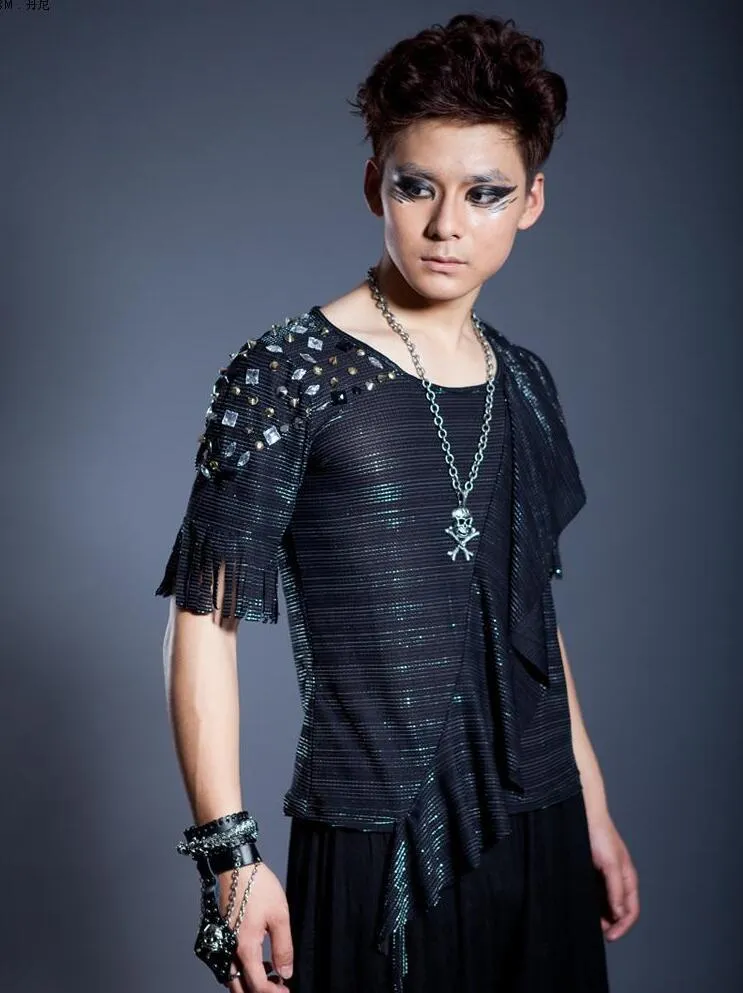 ペア販売 衣装不規則なファッションパンクスリムセクシーなシャツの男性半袖韓国のメンズパーソナリティステージシンガーダンスメンズカジュアルシャツ インポート Apparel Men S Clothing Viajealasostenibilidad Org