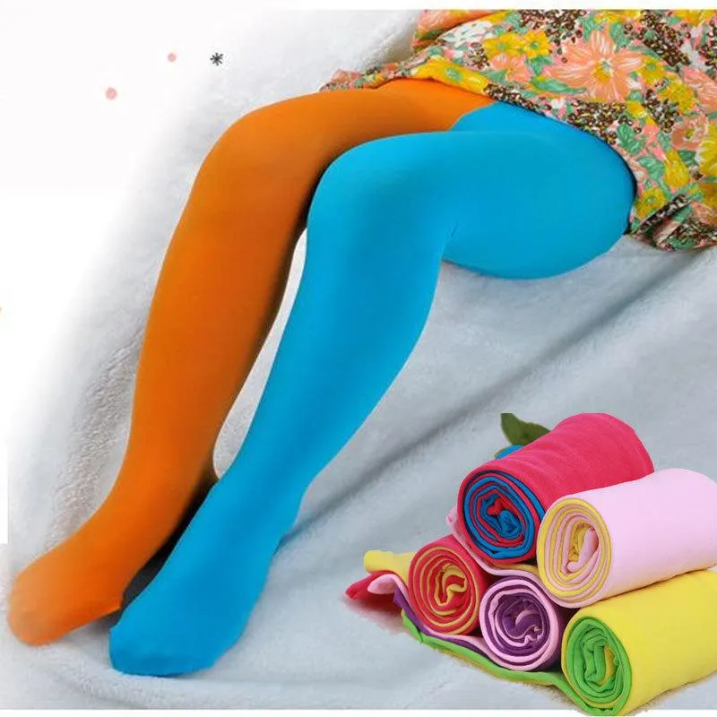 Meias Candy Color Misturar Meia-calça Crianças Crianças Meninas Veludo Patchwork Meias Baby Kids Dance Collant Sock Roupas para 3-8Y