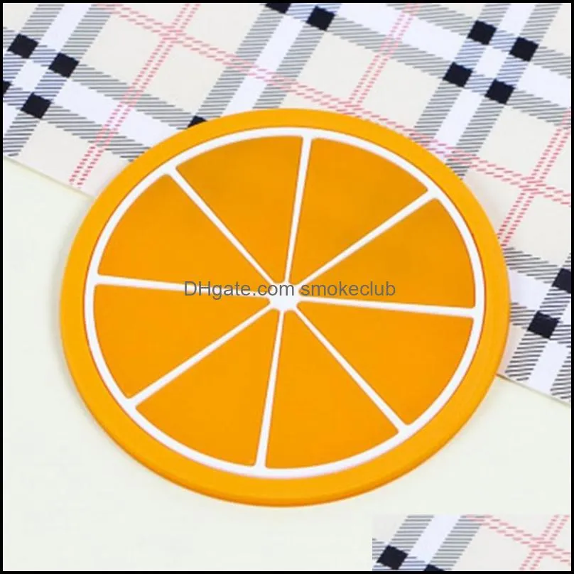 Kitchen Gadgets Silicone Cup mat Coaster Creative Fruit Style Heat Resistant Placemat Cute Drink Table bar Accessories