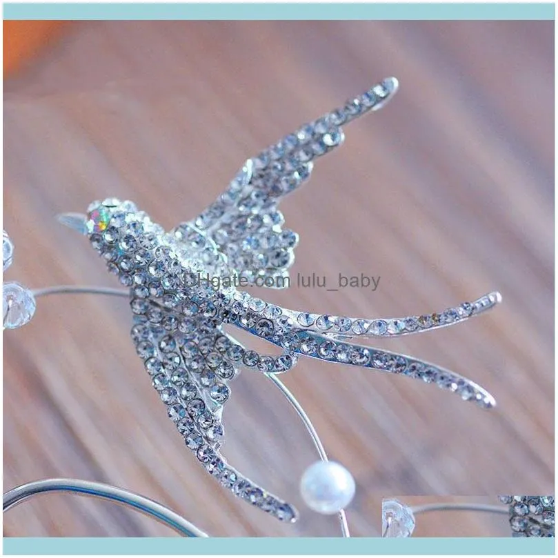 Luxury Handmade Cubic Zircon Bride`s Headdress Hair Clip Super Fairy Jewelry Ear Hanging Dual Use Wedding Accessories Clips &
