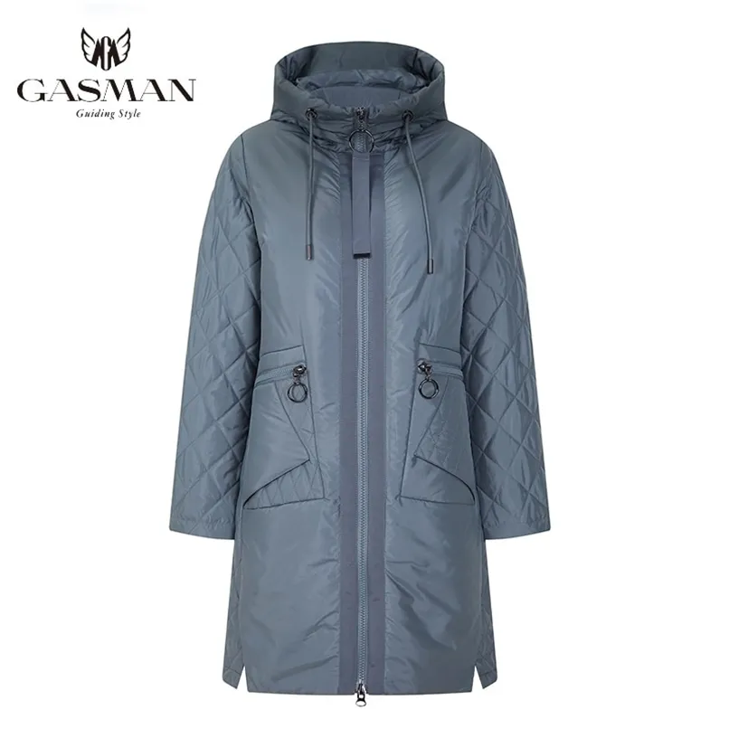 Gasman Windproof Down Jacket Coat Kvinnor Hooded Parka Jacka Höst Kvinnor Mode Bio Jackor Kvinna Tunna Puffer Jackor 211007