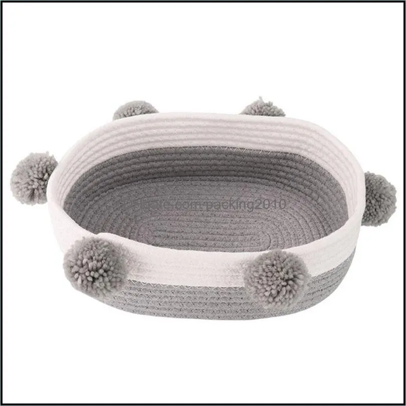 Cat Beds & Furniture Breathable Bed Cotton Rope Woven Basket Pet Scratch Sleeping Mat Rest Kennel