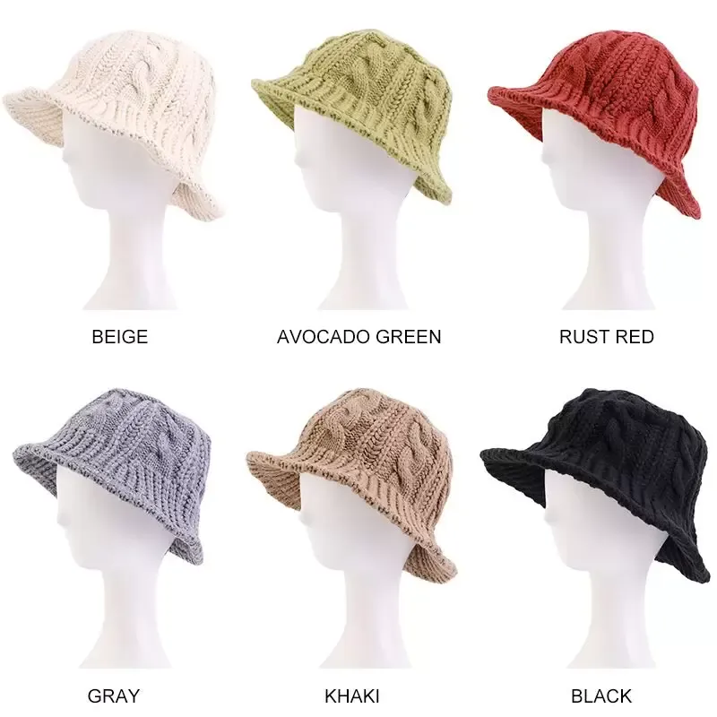2021 nuovo cappello da pescatore lavorato a maglia alla moda per donna ragazza morbido e caldo berretto da pescatore regali invernali da donna