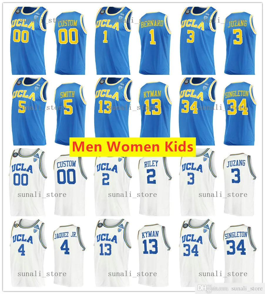 NCAA UCLA Bruins College Basketball Jersey 1 Jules Bernard 2 Cody Riley 3 Johnny Juzang 4 Jaime Jaquez Jr. 5 Chris Smith 10 Tyger Campbell Jalen Hill 34 David Singleton