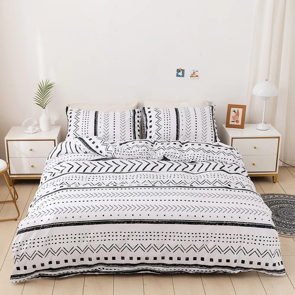 Géométrique Simple nordique maison ensemble de literie housses de couette reine roi taille 200x230 linge de lit housse de couette couvre-lits literie