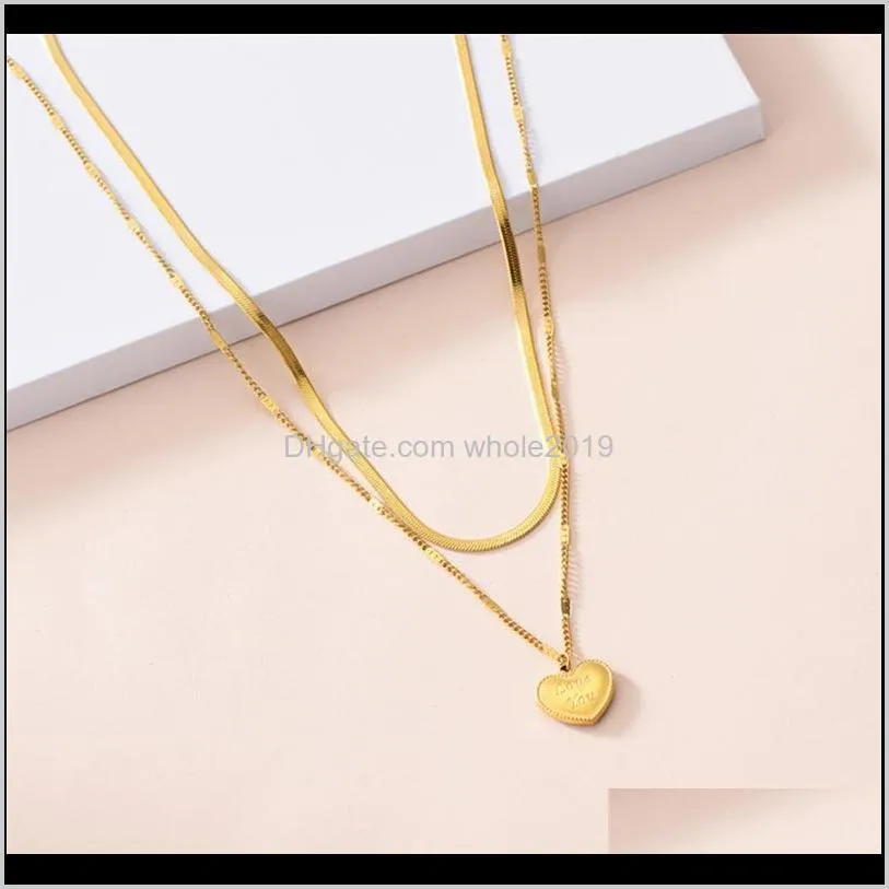 fashion multilayer dainty tiny heart shaped pendant necklaces for women jewelry choker necklace collares