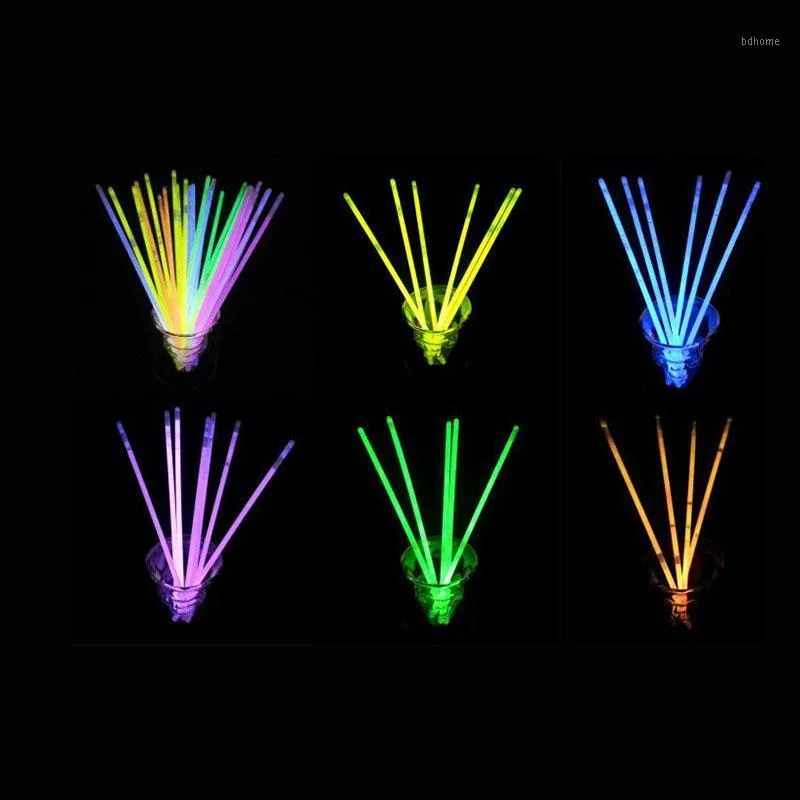 Décoration de fête 10 pièces Fluorescence lumière Flash bâtons Bracelets colliers néon pour mariage bâton coloré