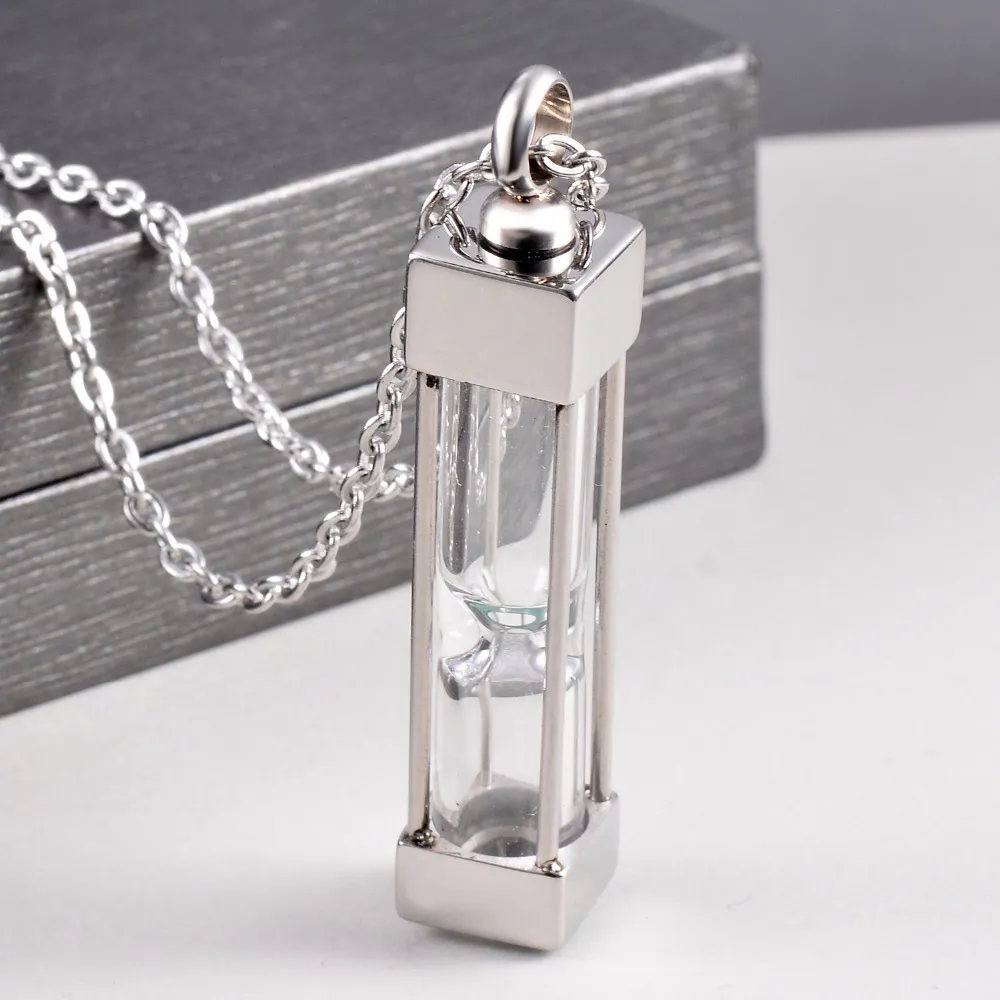 Acier inoxydable Cube verre crémation bijoux porte-cendres collier commémoratif pendentif funéraire