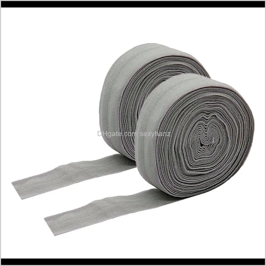 2x gray elastic flat bias binding tape craft clothing sewing braided rope