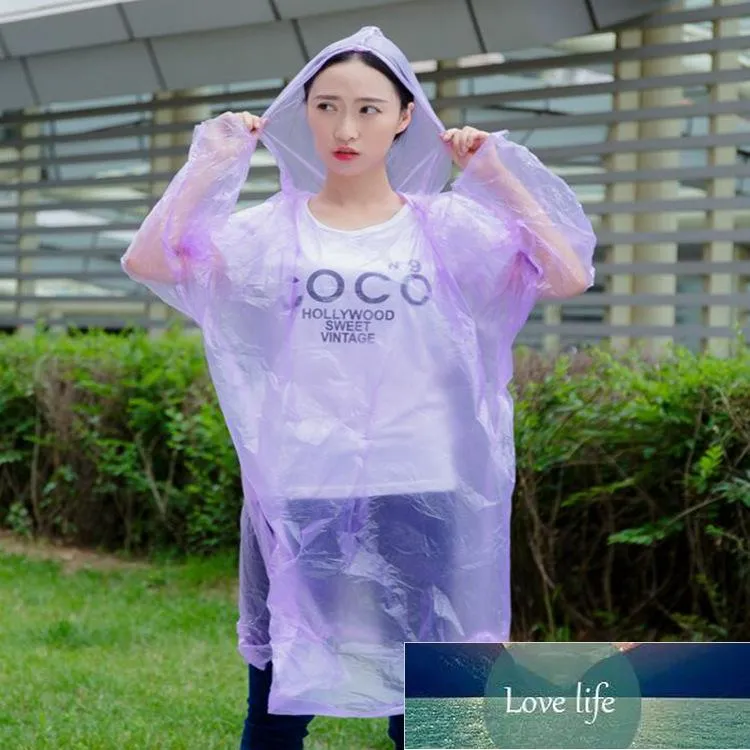 Disposable Pe Transparent Raincoat For Ladies Outdoor Travel