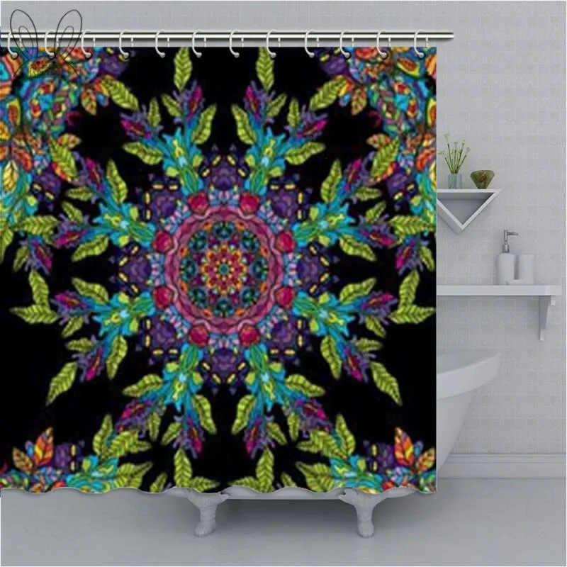 Rideaux de douche Jungle Forêt Floral Rideau Coloré Étanche Salle De Bains Polyester Tissu Ensembles De Bain