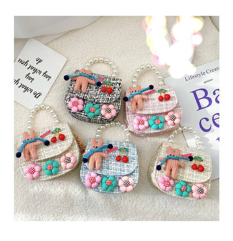 Korean Cartoon Cloth Beaded Purse For Girls Slungy Chain Design, One  Shoulder Strap, Mini Size, Foreign Style Pe3031 From Ao98, $11.11 |  DHgate.Com