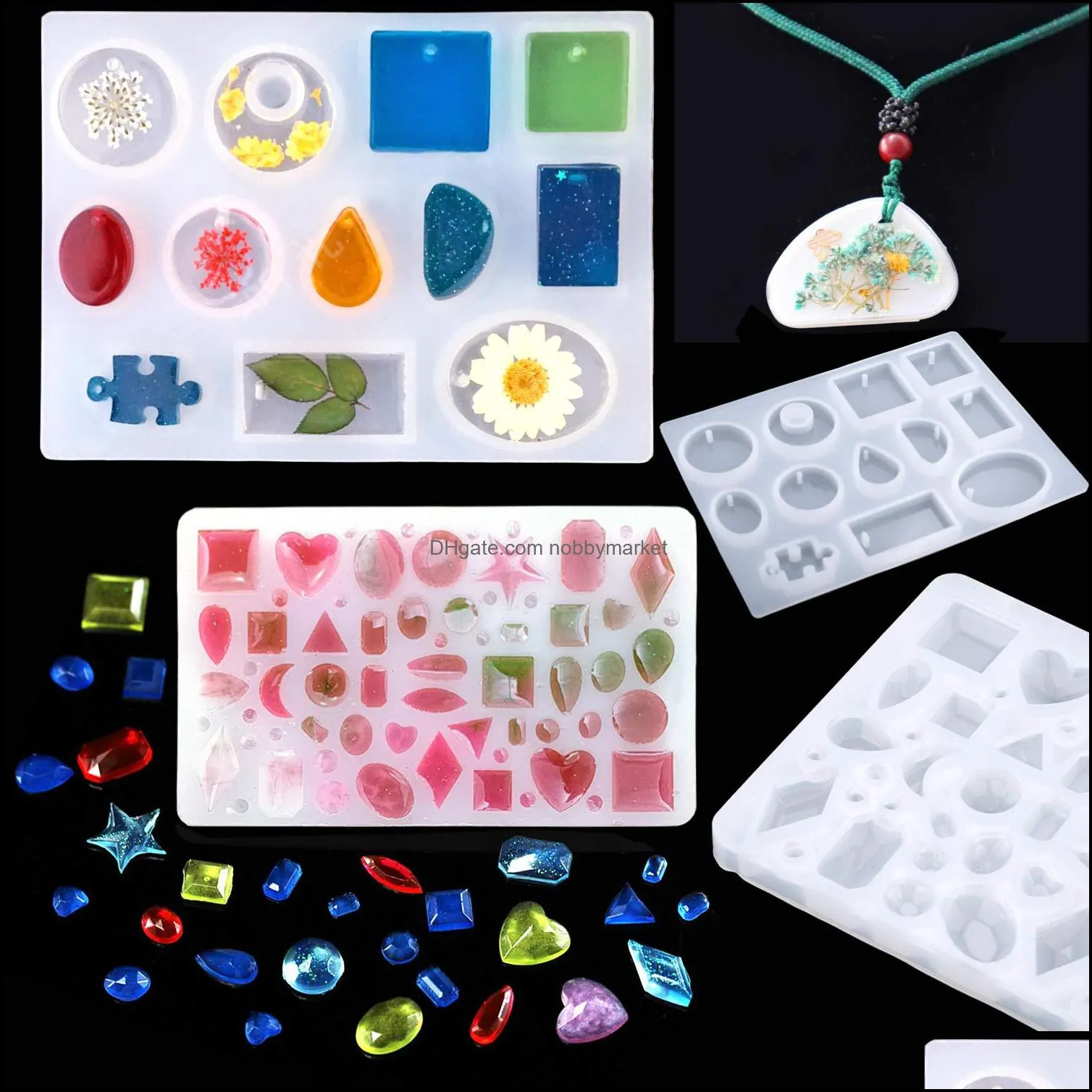 DIY jewelry Epoxy resin Jewelry Molds Suit Bracelets Earrings Necklaces & Pendants Rings Epoxy resin #94 pieces