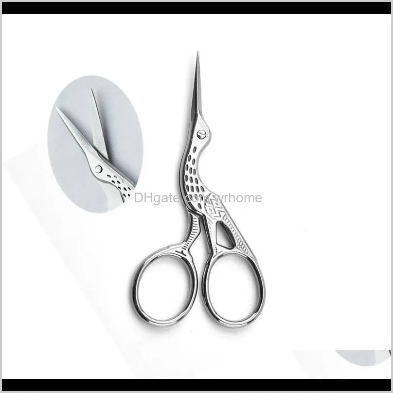 Stainless Steel Scissors Metal Craft Cross Stitch Scissor Crane Shaped Practical Nasal Hair Beauty Clipper Gold Sliver Color 5 2xh2 D1