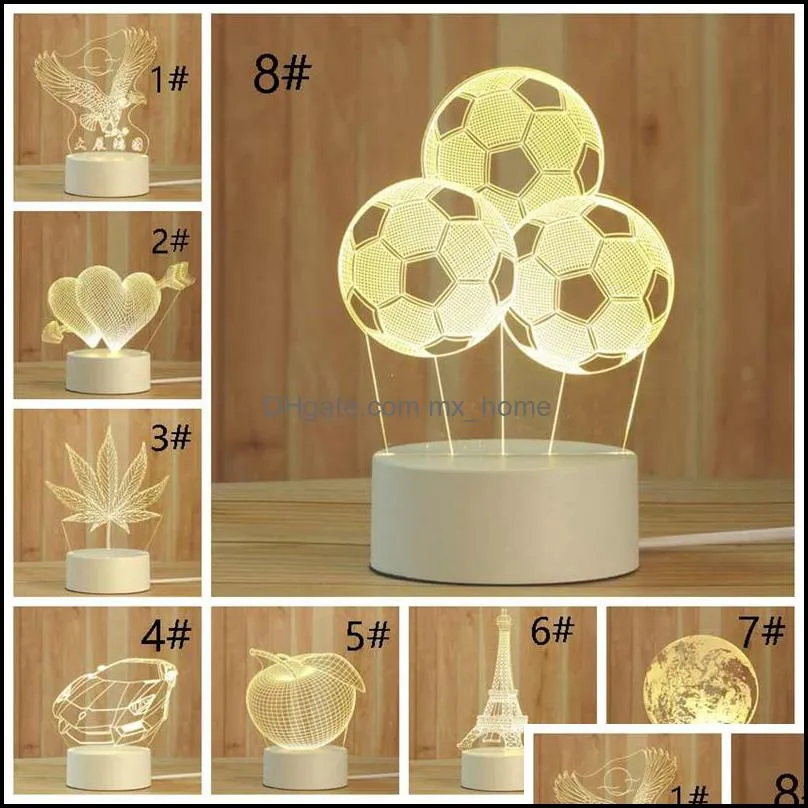 Creative Night Light Led 3D Bedroom Decoration Small Table Lamp Romantic Colorful Pattern Bedroom Decoration Gift Home Decor Lamp