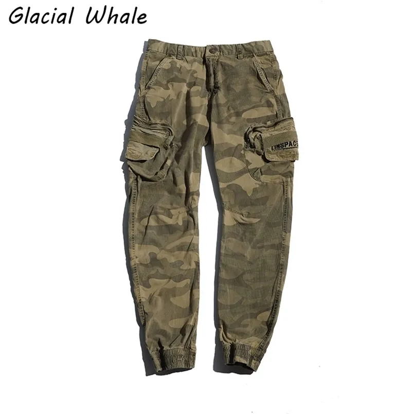 GlacialWhale Mens Cargo Pants Uomo Camouflage Joggers Maschio Hip Hop Streetwear Pantaloni Jogging Pantaloni multi-tasca per uomo 211201