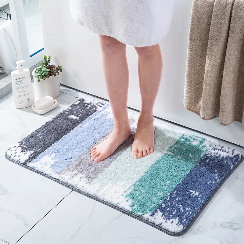 Tapis de salle de bain Strong absorbant Tapis de bain de sol absolbant Nouvelle flocage en caoutchouc Tapis de porte Tapis d'entrée pour salon décoratif