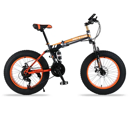 Wolf's Fang Fiets Fat Bike 21/24 Speed ​​Folding Mountain Bikes Fat Tire Bikes 20x4.0 Inch Dameskinderen Weg Sneeuw Fiets