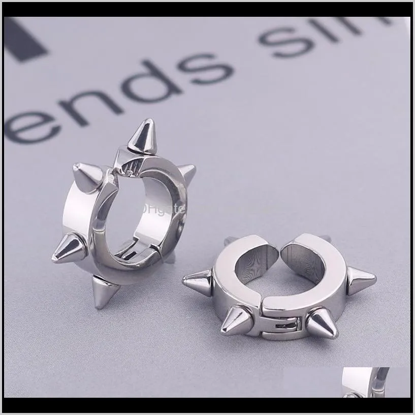 korean version of punk rivet tips, tapers, titanium ear buckets, male stainless steel piercing, individual ring earrings