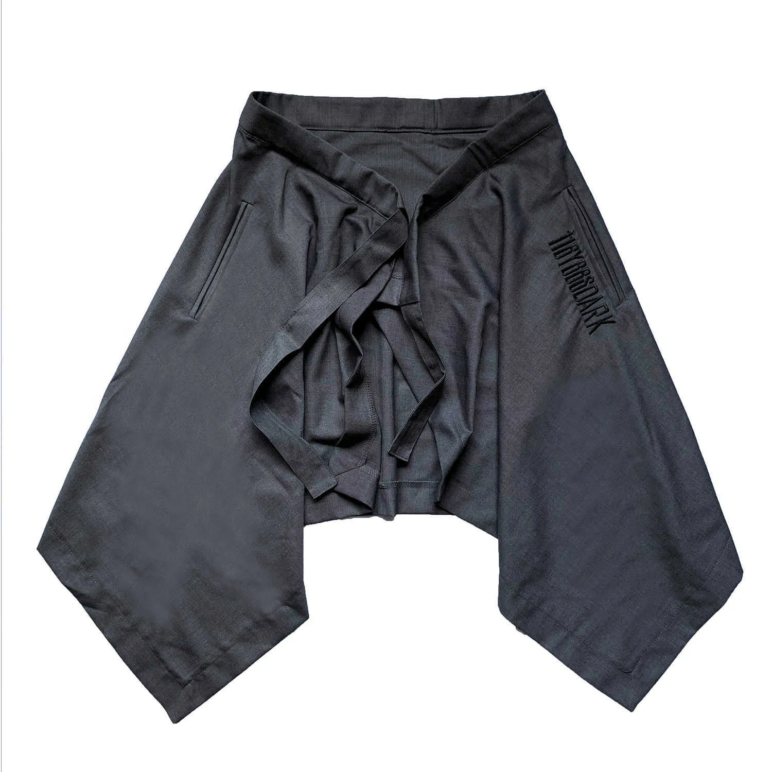 Men's Black Harem Pants - Irregular Hip Hop Cargo Pants, Adjustable Drawstring Waist, Pleated Gothic Streetwear, Polyester, Casual Loose Fit, 2024 Men's Black Harem Pants - Irregular Hip Hop Cargo Pants, Adjustable Drawstring Waist, Pleated Gothic Streetwear, Polyester, Casual Loose Fit, 2024