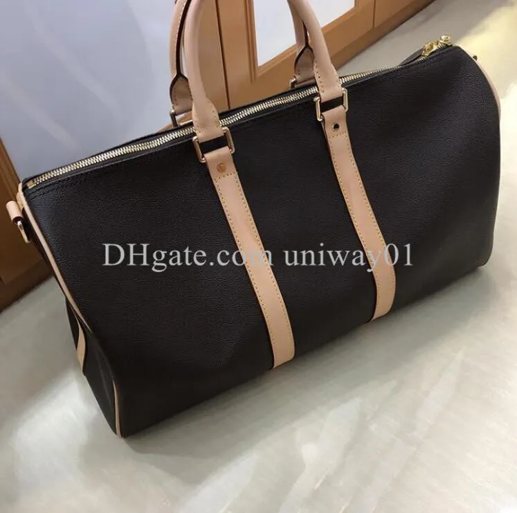 Hochwertige Qualität Frauen Handtasche Duffel Bag Ledergepäck Reisetasche Große Größe Blumenprüfern Raster Seriennummer Datumscode Code