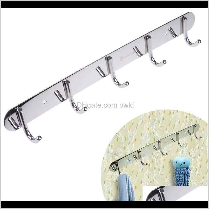 3-7 hook stainless steel bathroom kitchen hooks organizer towel holder rack wall hooks door clothes hanger bedroom mount hook
