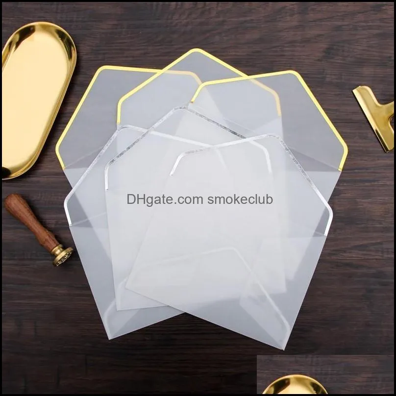 Greeting Cards 20pcs/set Stamping Printing Paper Envelope Transparent Sulfuric Acid Wedding Letter Invitation