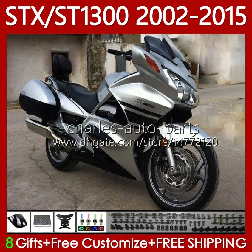 Honda ST1300 팬 유럽 STX1300 02-15 바디 93no.17 실버 블랙 STX 세인트 1300 ST-1300 02 03 04 05 06 07 08 STX-1300 2009 2010 2012 2013 2014 2015 2015 2015 페어링