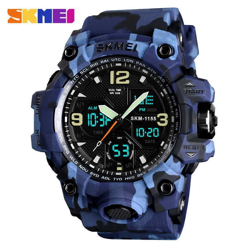 SKMEI Merk Top Luxe Militaire Leger Sport Horloges Heren Quartz Digitale Waterdichte Klok Mannelijke Relogios Masculino Horloges 210728