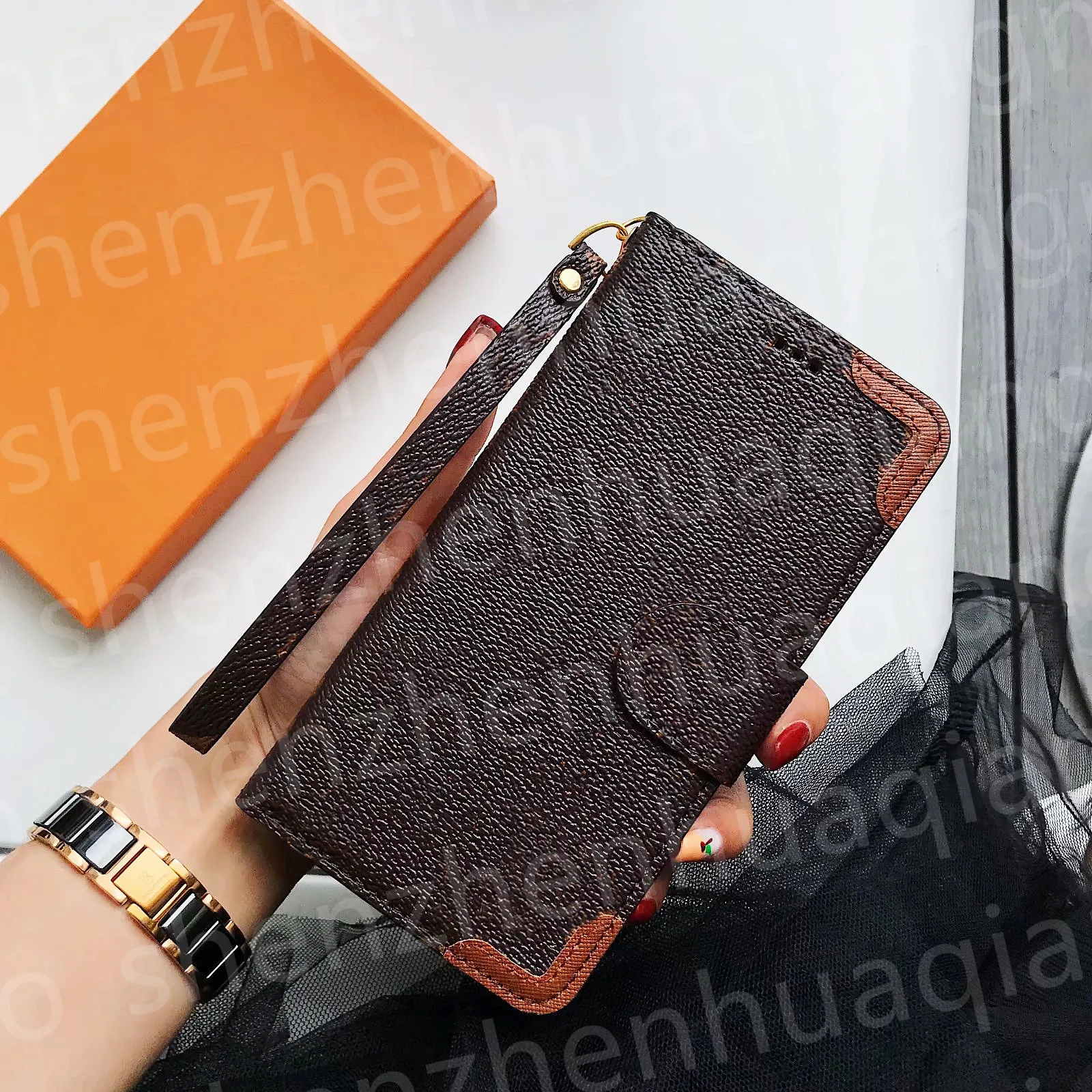 Modedesigner-Telefonhüllen Flip Wallet Kartenhalter für iPhone 14 13 Hülle 12 Pro 11 Max 7 8 Plus Nähte Leder stoßfeste Silikon-Kickstand-Abdeckung Frauen Männer Geschenk